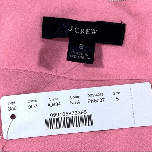 J Crew Sleeveless V Neck Crepe Blouse Pink Sz Small Office Career *Has Flaw* NWT - Picture 6 of 12